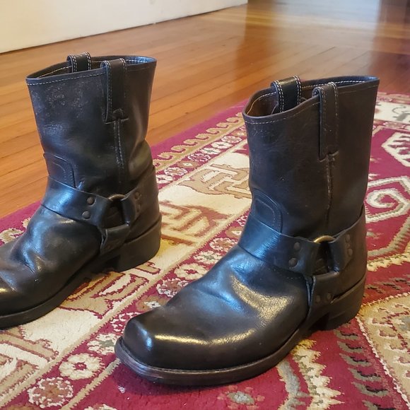 FRYE MENS 8R HARNESS BROWN CHOCOLATE LEATHER BOOTS Mens size 8.5 - Motorcycle - Picture 2 of 9